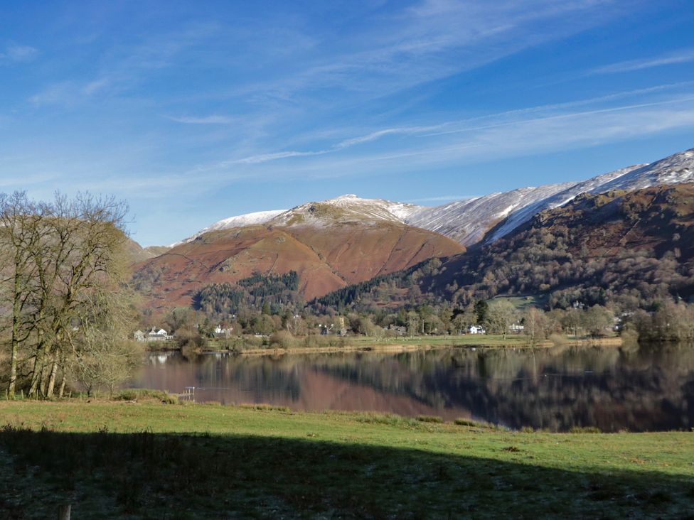 A landscape with mountains and a lake at Brockstones in Grasmere