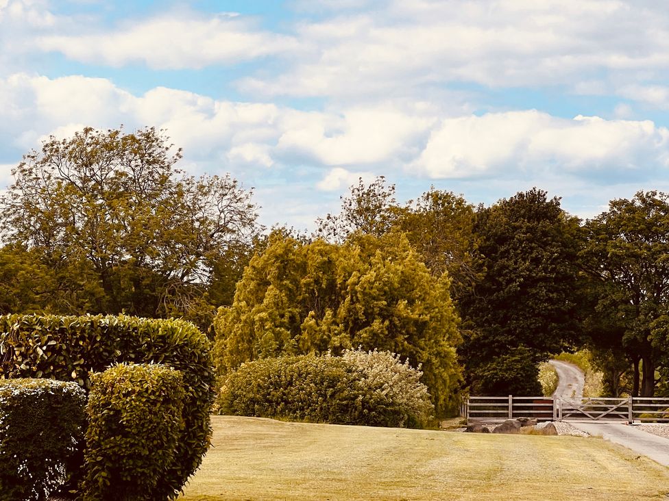 A landscape view with trees and a pathway at Wabi in Gembling near Beeford