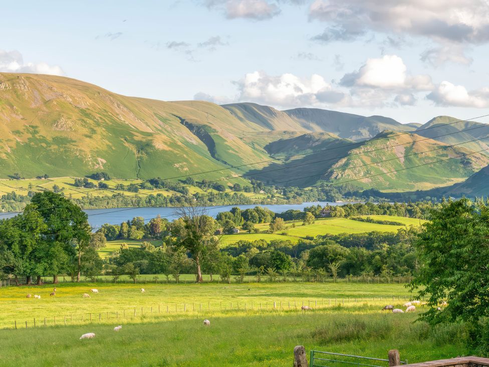 A landscape scene with mountains and fields at Bank Barn, Wreay Watermillock