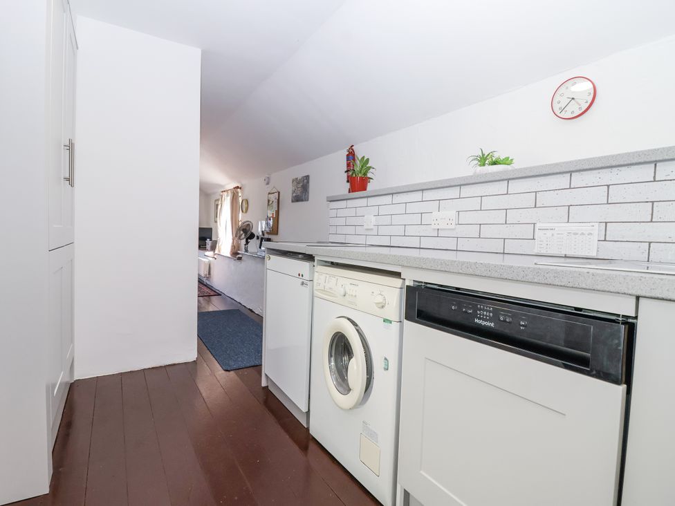 A kitchen with appliances on the counter at The Byre in Common Moor near Liskeard