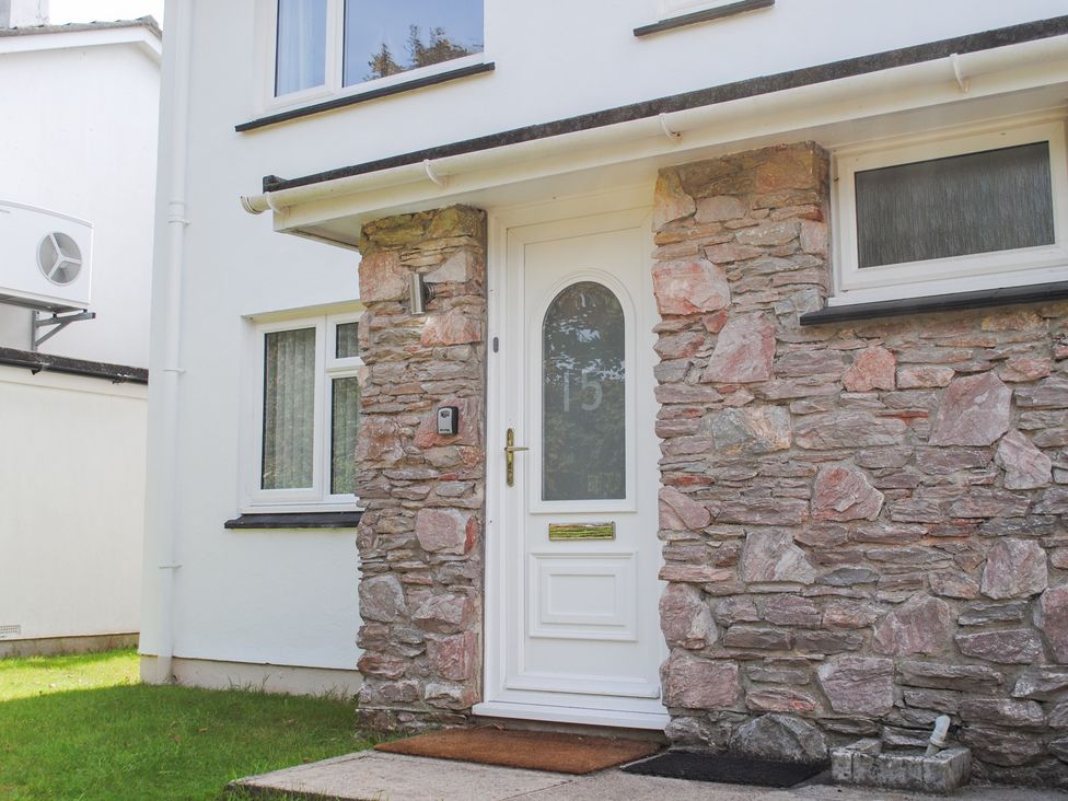 A front entrance with a door and window at 15 Beadon Road Salcombe