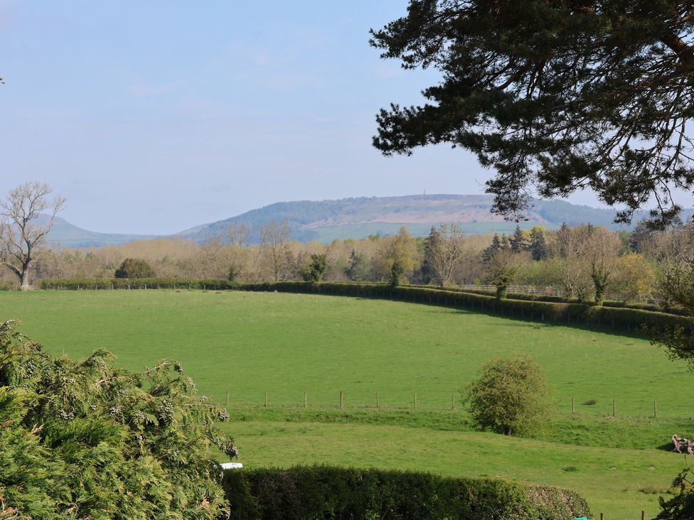 A view of green fields and trees at Horseshoe Cottage Ingleby Greenhow near Great Ayton