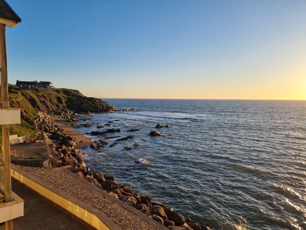 View of the sea and rocks at Sea View Beach Apartment in Thurlestone
