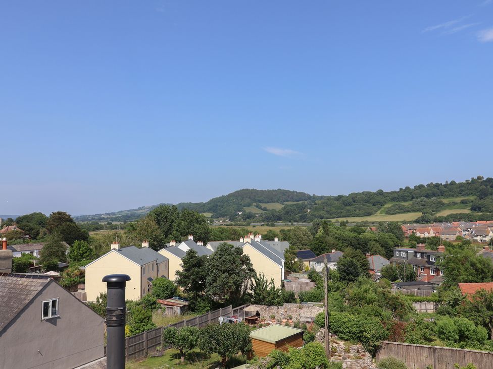 A view of houses and hills at Cliff View in Seaton