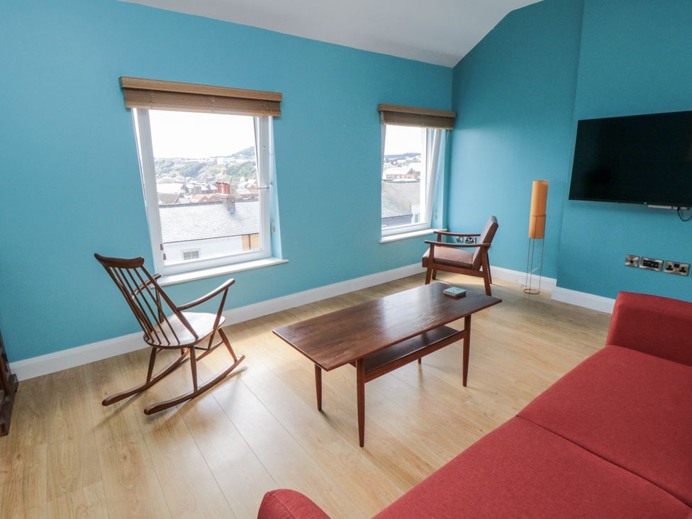 A living room with a sofa and coffee table at Number 33 in Scarborough