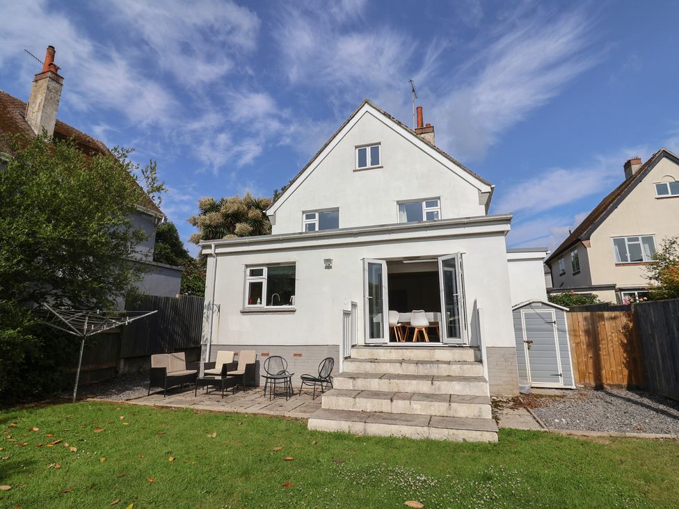 A house exterior with steps and garden at 3 Grange Villas Charmouth