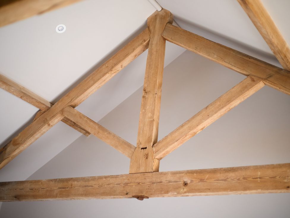 Wooden beams in ceiling at The Saddlery in Norwich