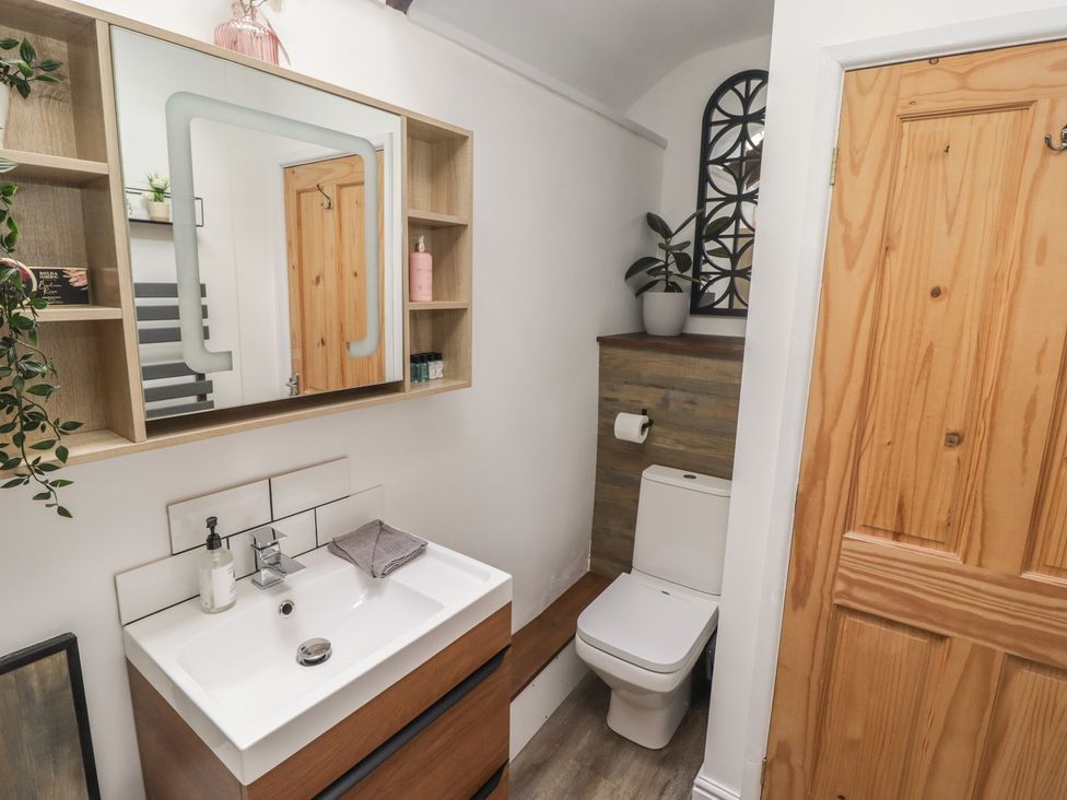 A bathroom with sink and toilet at 41 St. James Street Narberth