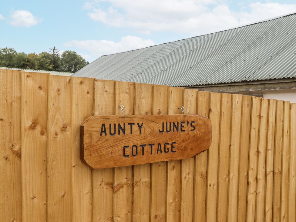 A sign for Aunty June's Cottage at Aunty Junes Cottage in Okehampton