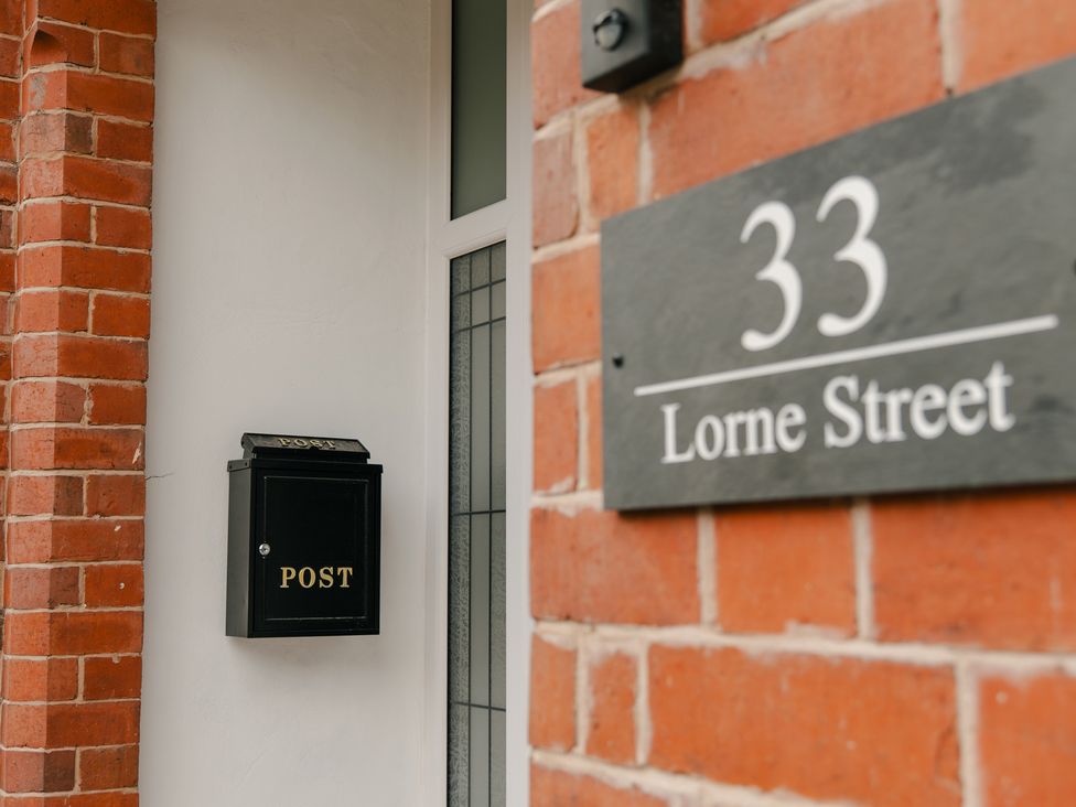 A mailbox and house number at 33 Lorne Street in Chester