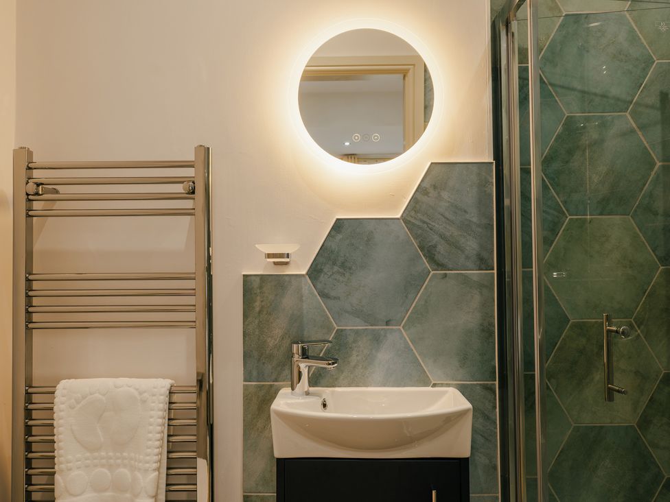 A bathroom with a sink and towel rail at 33 Lorne Street Chester