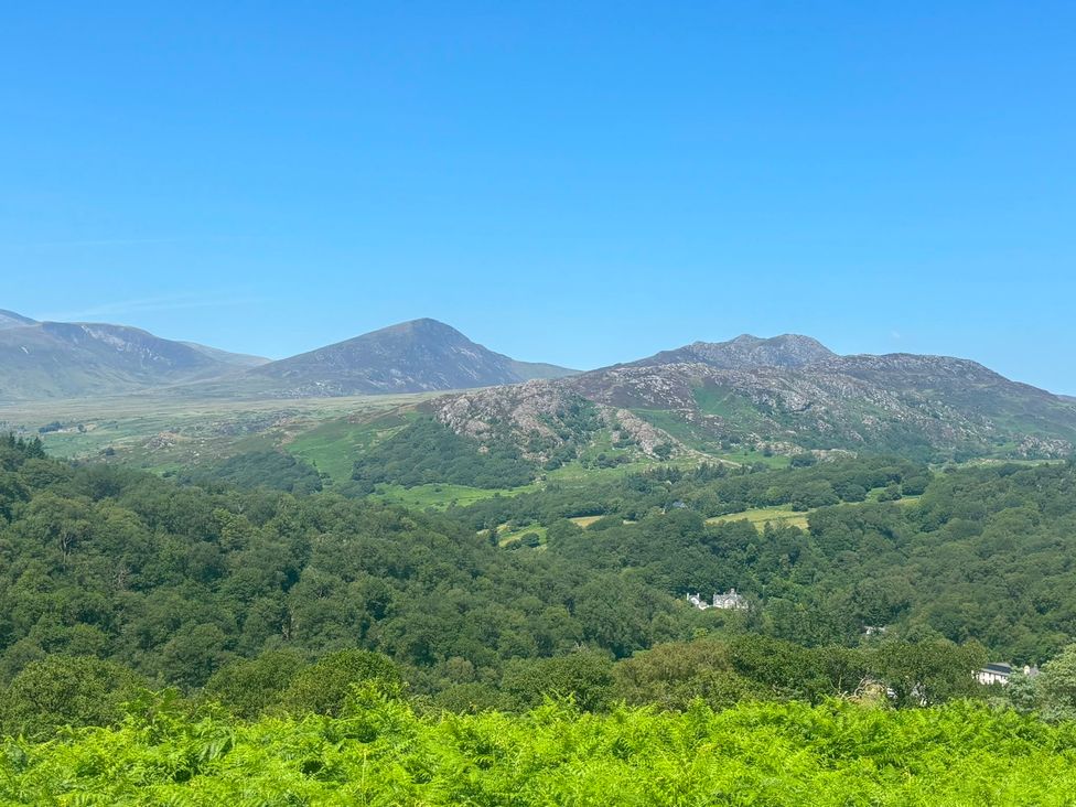 A view of mountains and trees in Capel Curig near Betws-Y-Coed