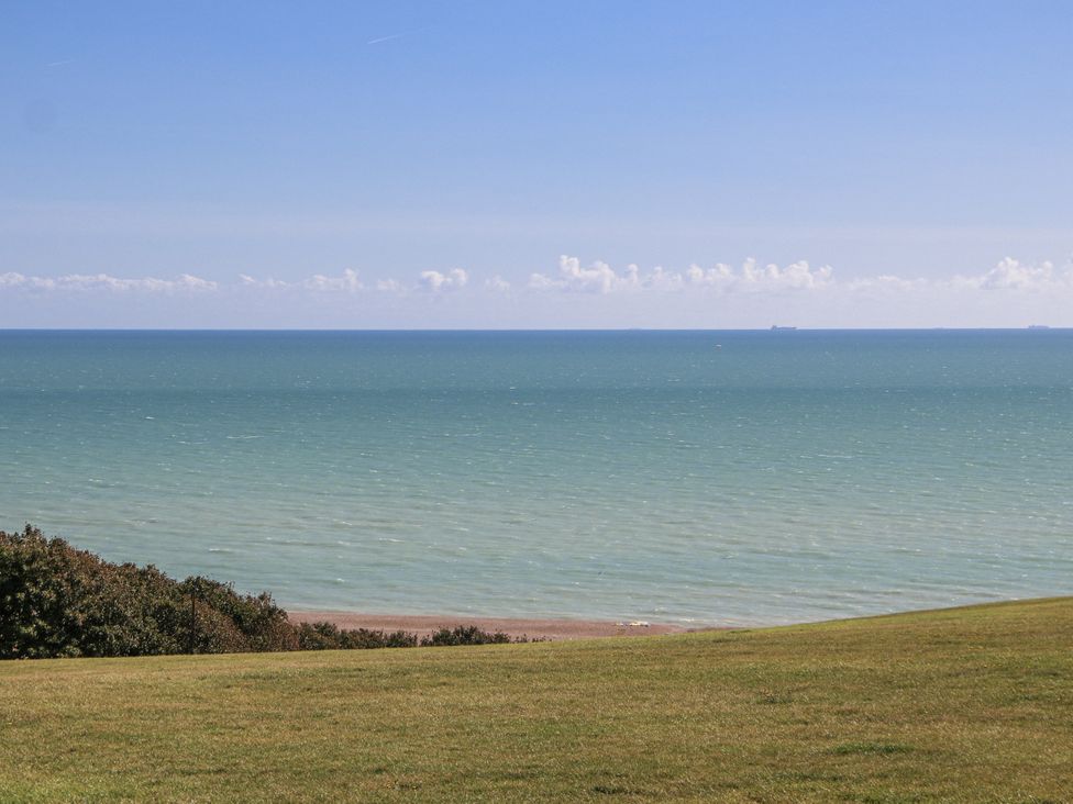 A view of the ocean from a grassy area at 108 Emmanuel Road in Hastings