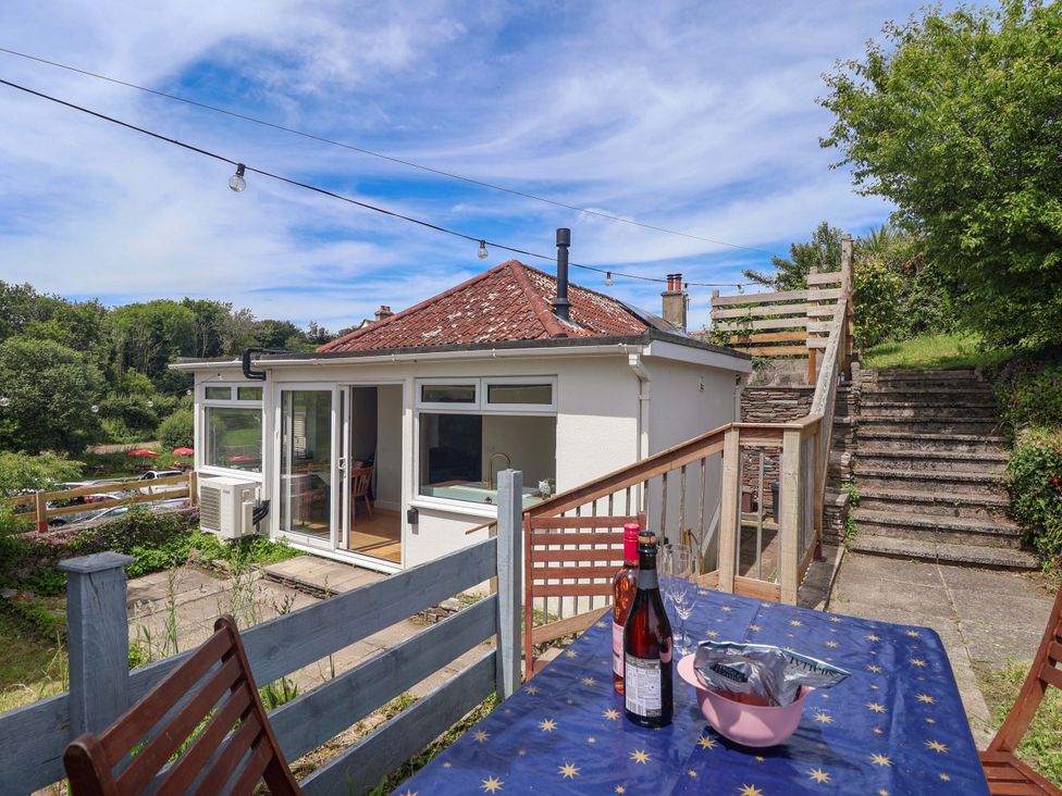 An outdoor area with a house and stairs at Walnut Major in Kingsbridge