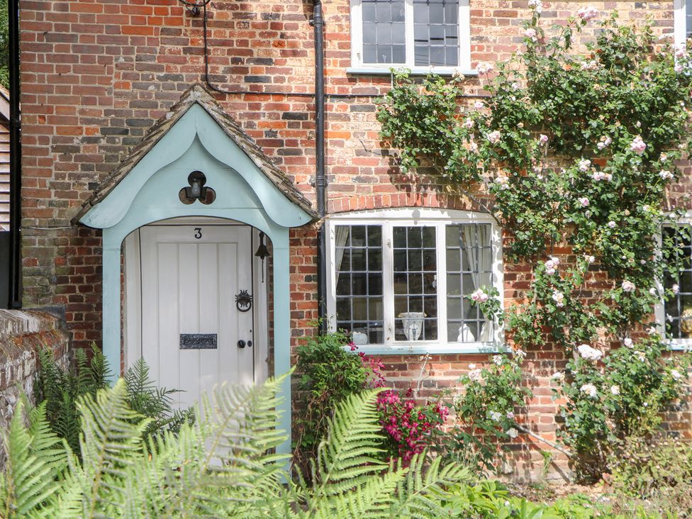 A front entrance with a door and window at 3 Malthouse Cottages Chawton near Alton