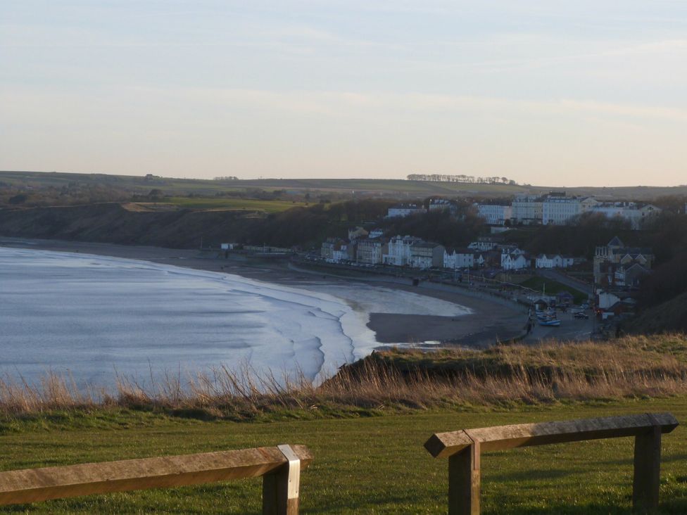A view of the beach and town at All Seasons in Filey