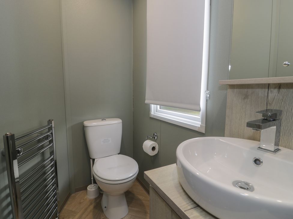 A bathroom with a sink and toilet at Woodlands Gold (WO06) in Ruthin