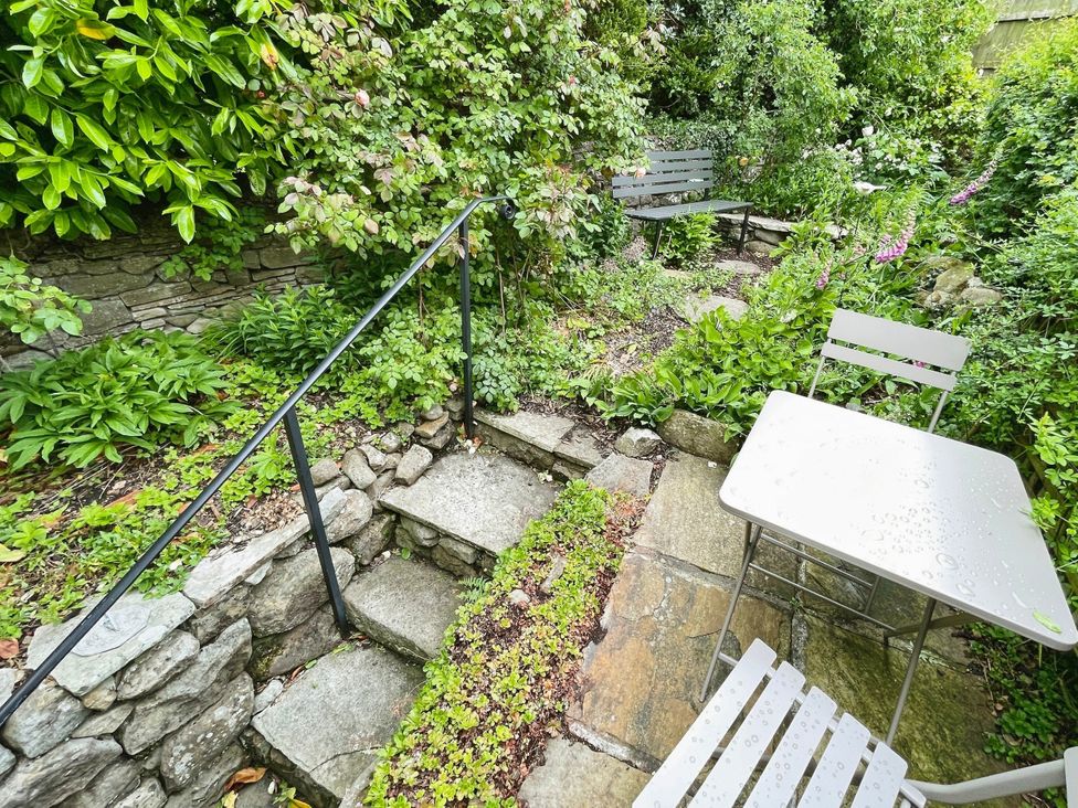A garden with steps and seating at 3 Chapel Square Brookhouse near Caton