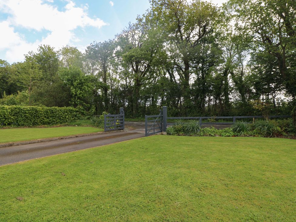 An outdoor view of a gate and driveway at Beech Lodge, Foulksmills, County Wexford