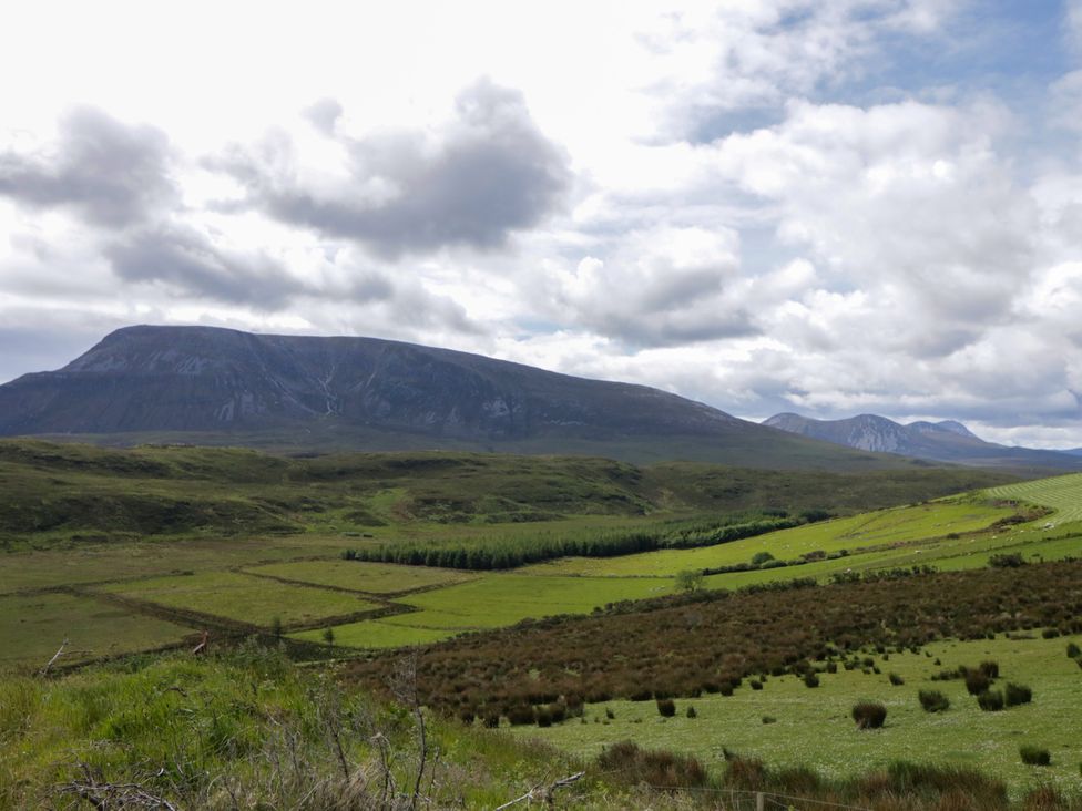 A landscape featuring mountains and fields at Shane's Cottage in Falcarragh, County Donegal