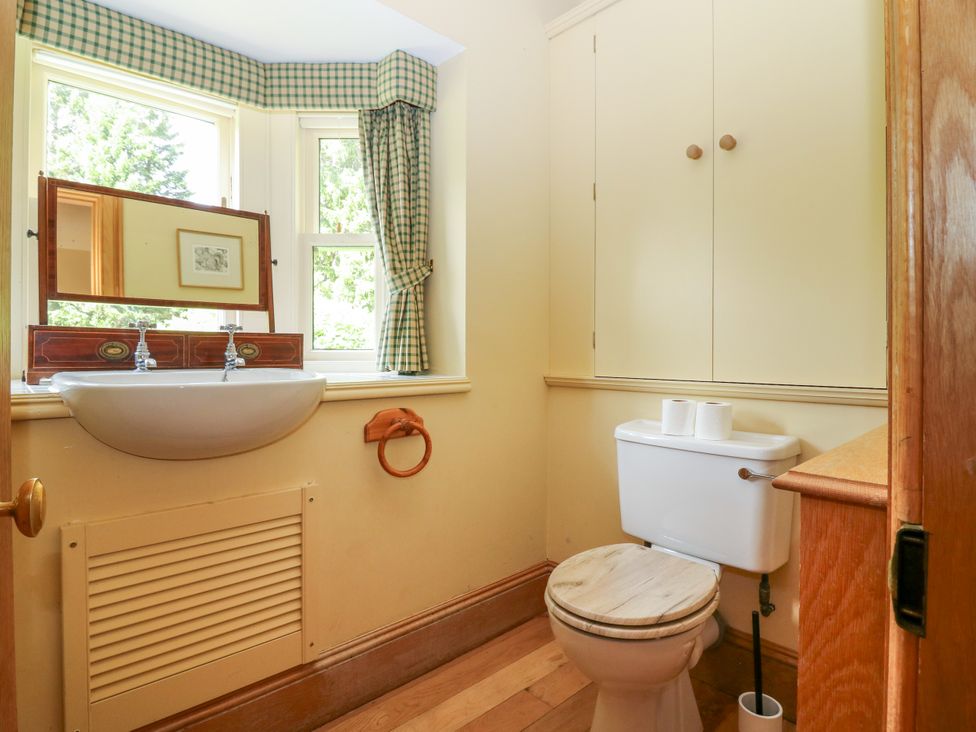 A bathroom with a sink and toilet at Claybockie near Mar Lodge