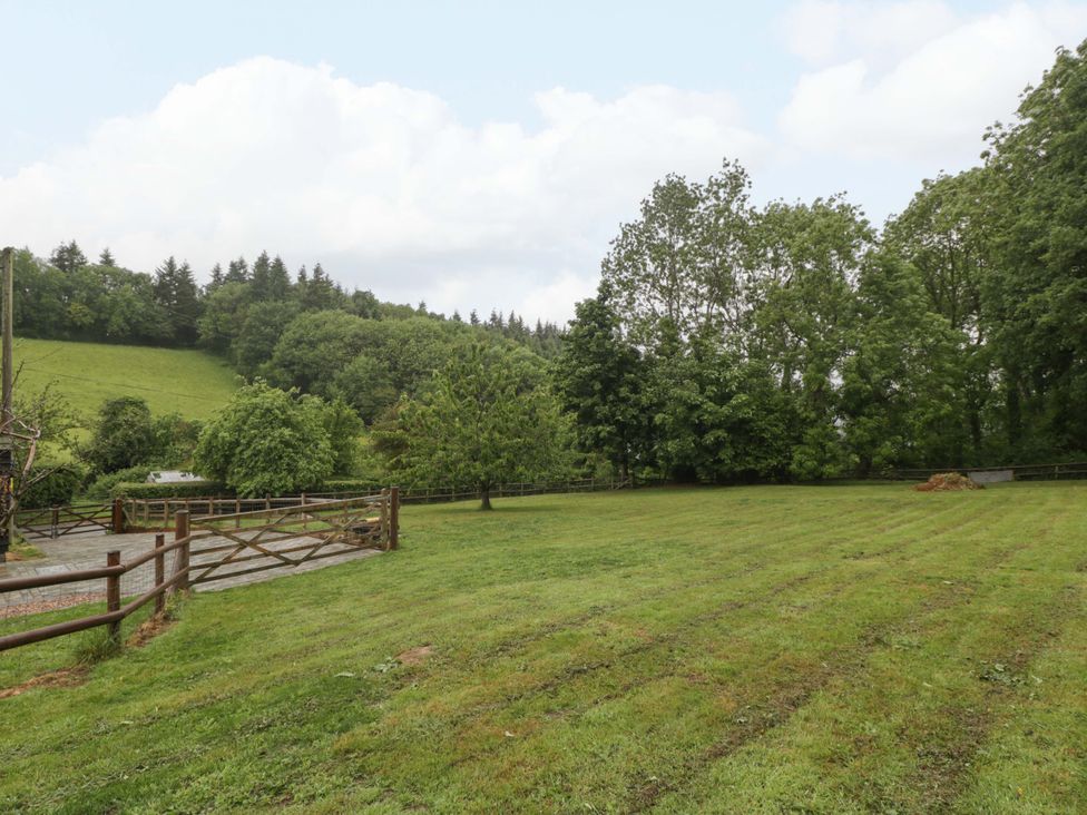 An outdoor area with trees and a grassy field at 2 Loxter Villas Wellington Heath near Ledbury