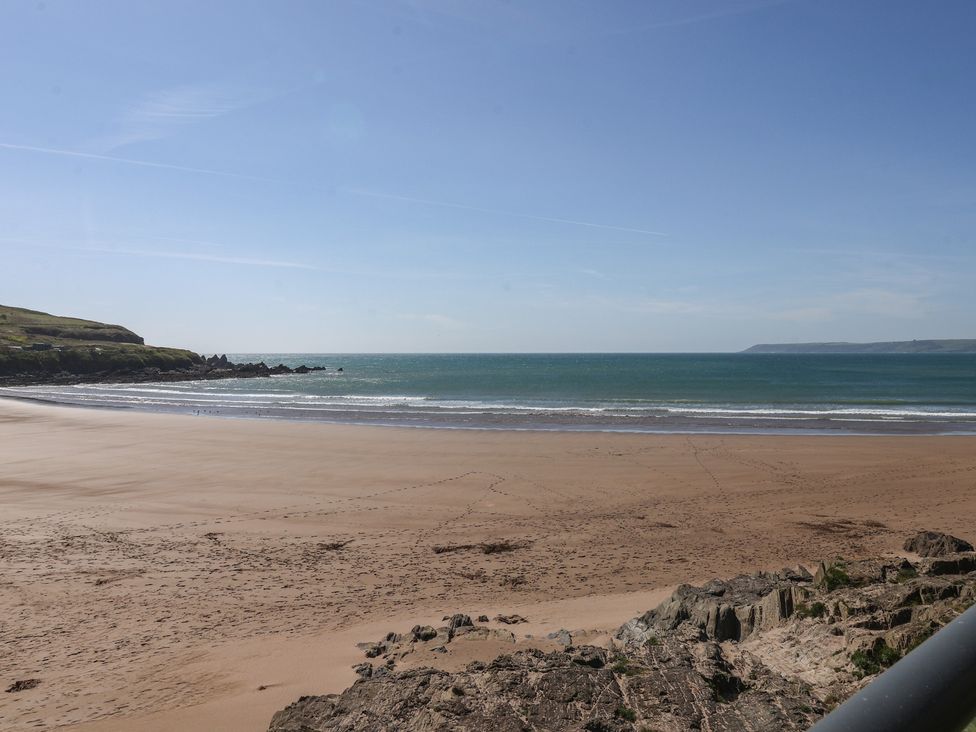 A beach view with sand and water at 6 Burgh Island, Bigbury-On-Sea