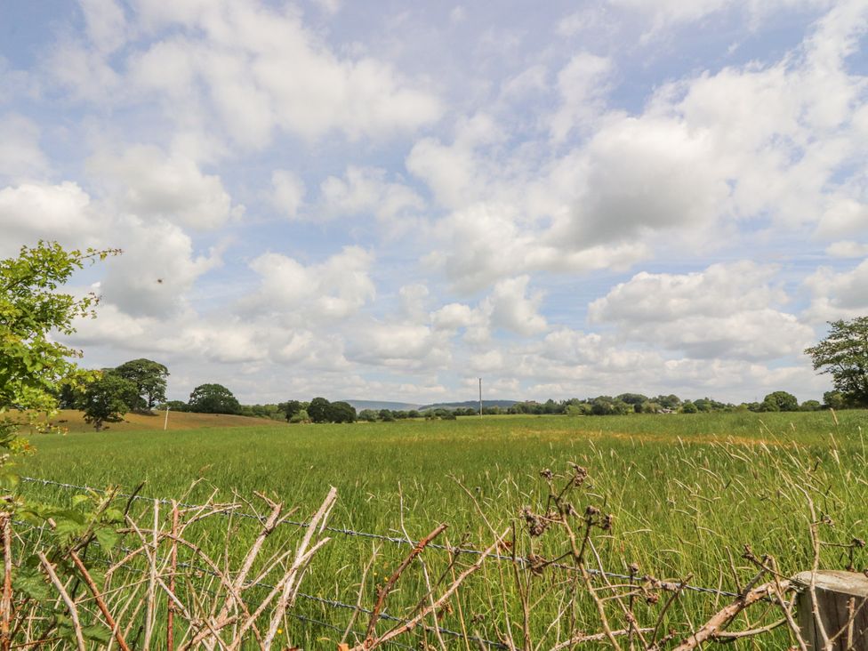 A field with trees and clouds in the sky at The Old Coach House in Bilsborrow