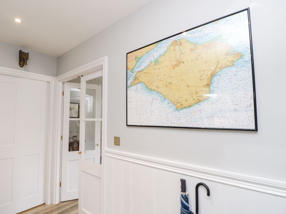 A hallway with a map on the wall at Milston in Chale