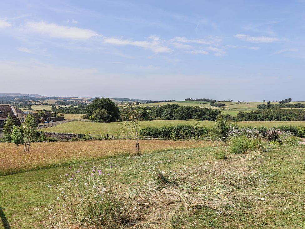 A view of fields and trees at Folly View in Eglingham