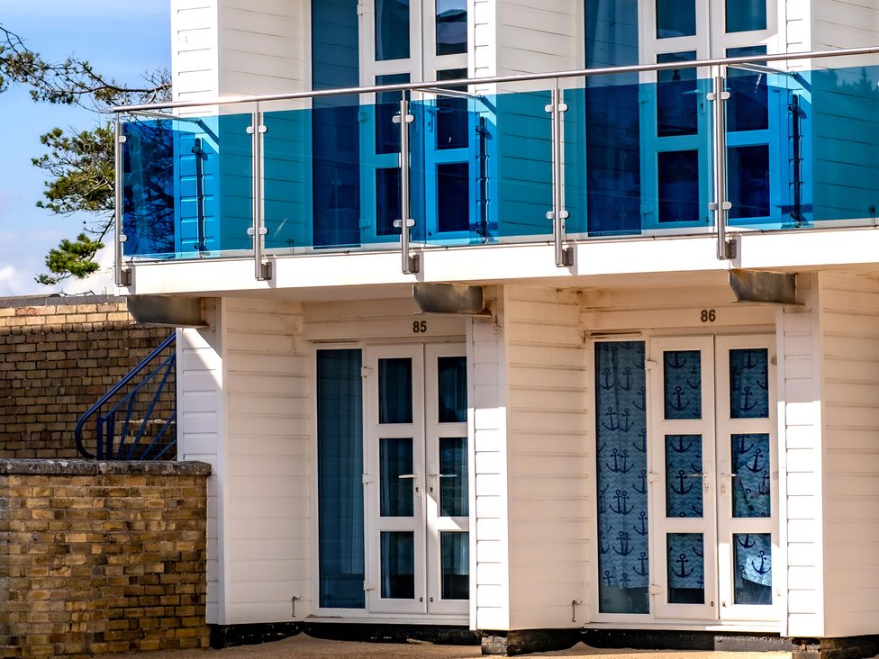 An entrance with doors and windows at Seaheaven