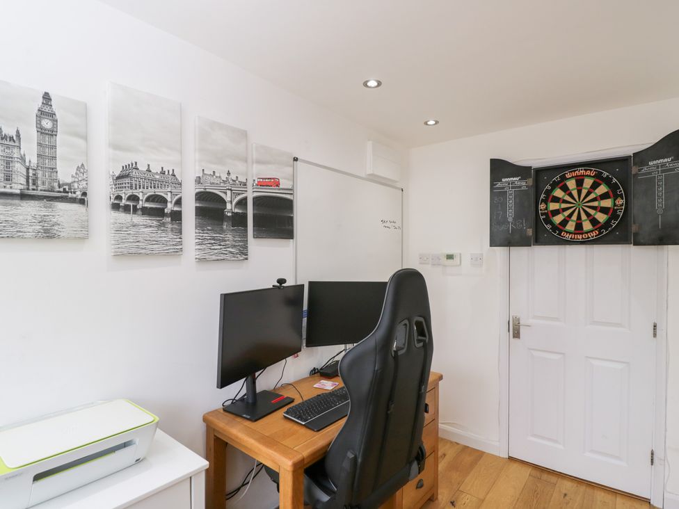 An office with a desk and two computer monitors at Lorien in Fifield