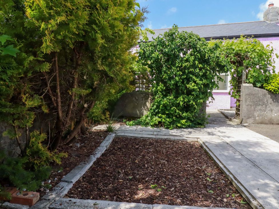 A garden with bushes and a gravel path at Brockstone Cottage St Austell