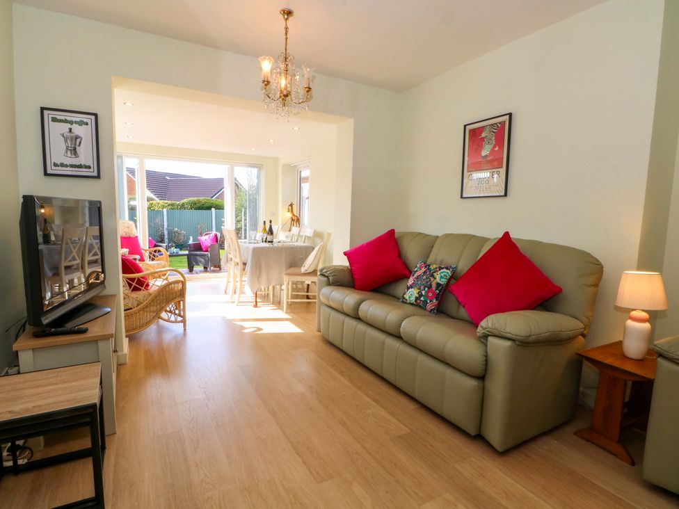 A living room with a sofa and television at The Warren in Chester