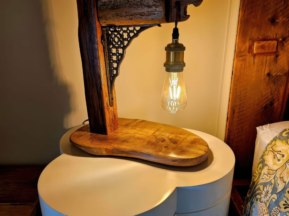 A lamp on a nightstand table at Seaglass in Bridlington