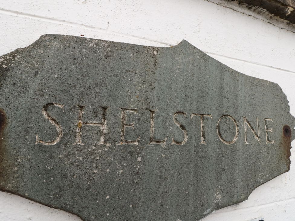 A sign reading SHELSTONE at the property Shelstone in Whitby