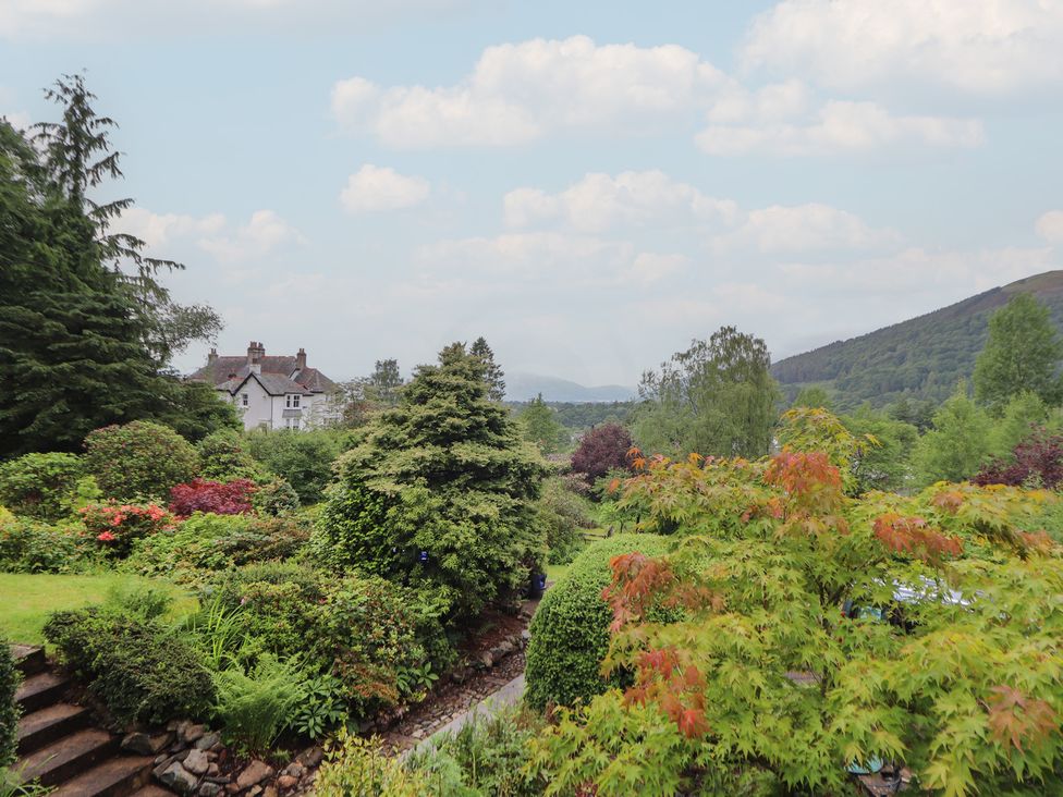 A garden with various plants and trees at High Cross in Keswick