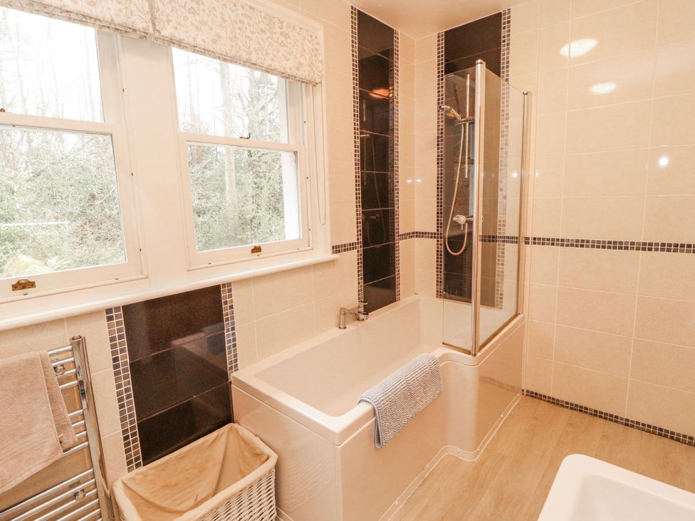 A bathroom with bathtub and shower at High Cross in Keswick