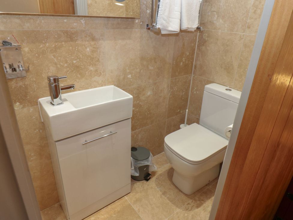 A bathroom with a sink and toilet at Cottage 10, Brandon, County Durham