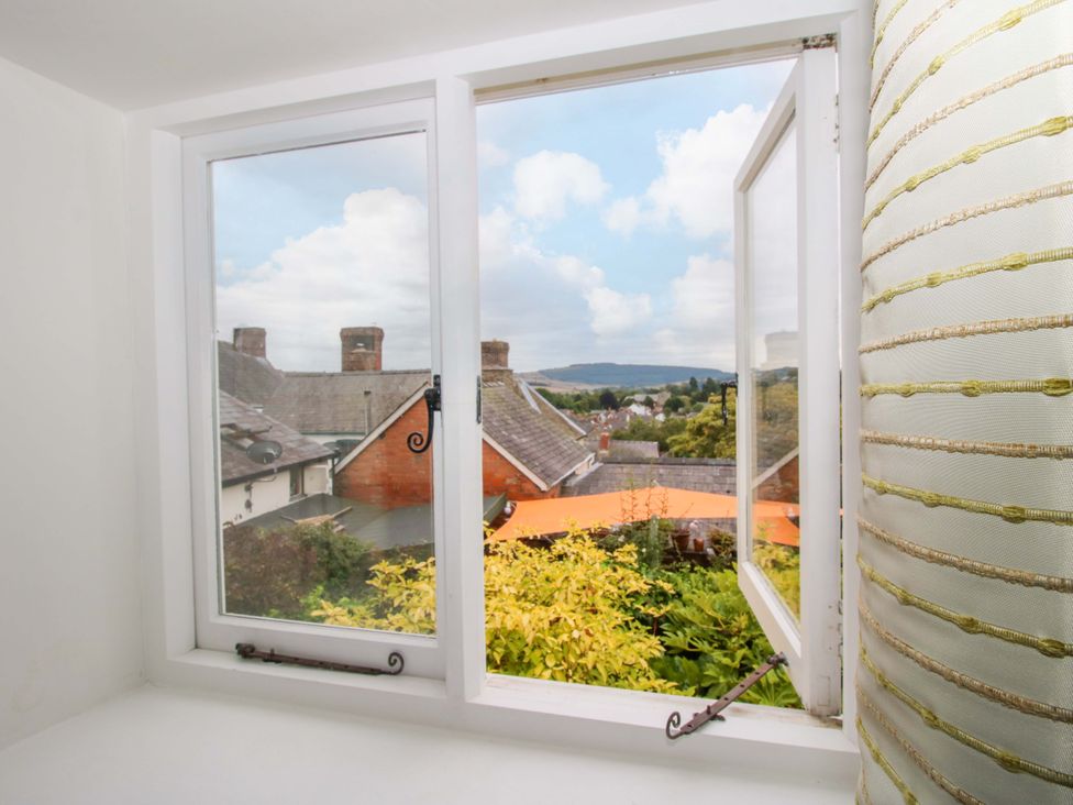 A view from an open window at 41 High Street in Bishop's Castle