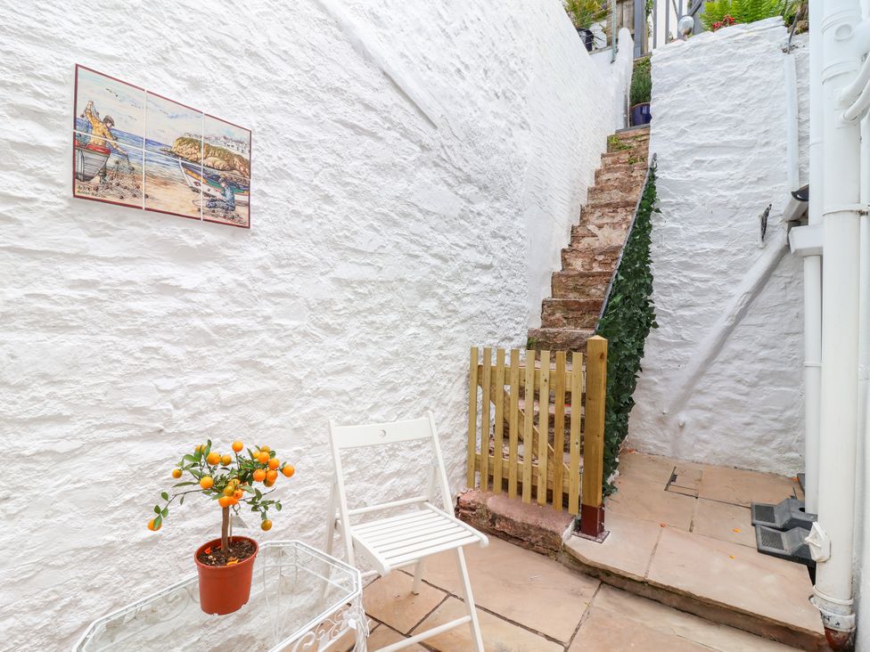 An outdoor area with stairs and a potted plant at 45 North View in Brixham