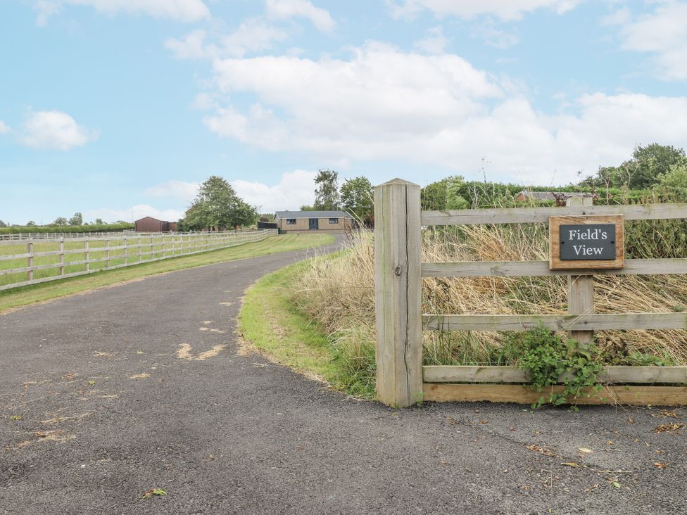 A gate with a sign at Field's View Edingale near Alrewas