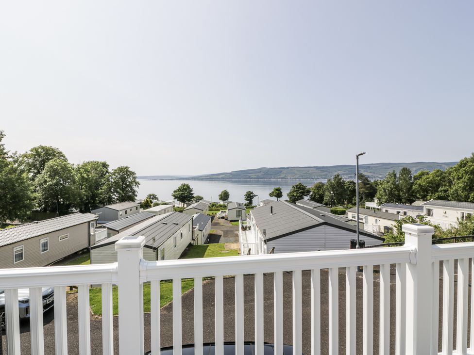 A view of mobile homes and the sea at Number 42 in Wemyss Bay