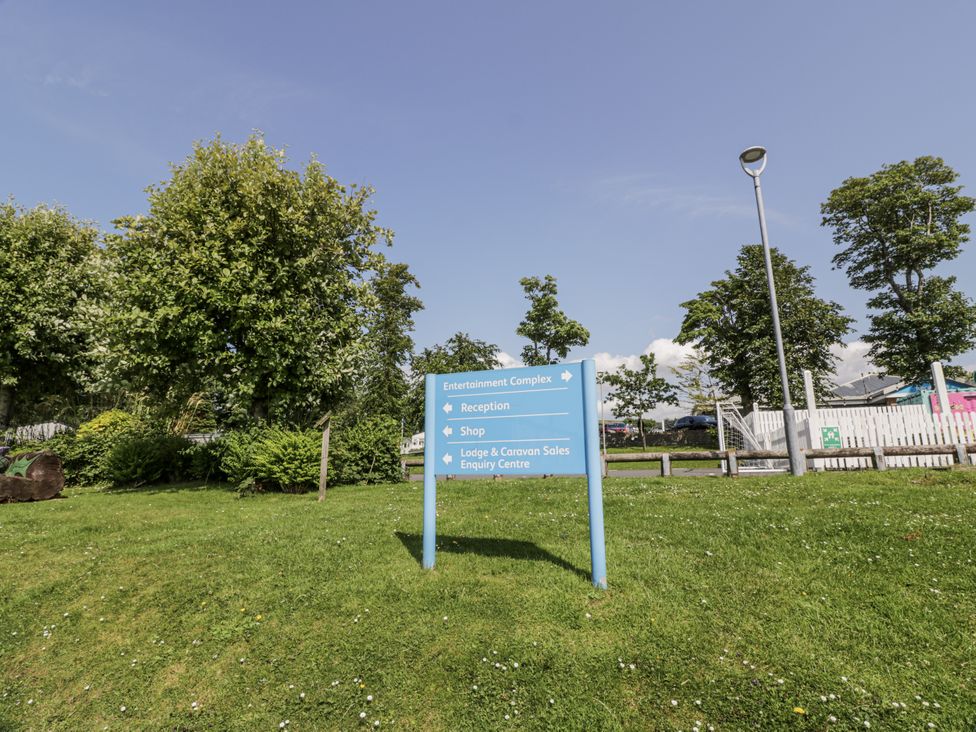 A sign displaying amenities at an entertainment complex in Wemyss Bay