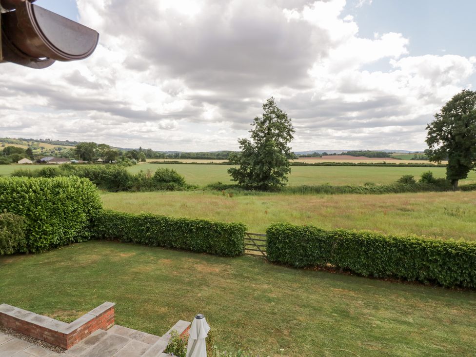 A view of a field with trees and hedges at Filly Brook in Bishop's Frome