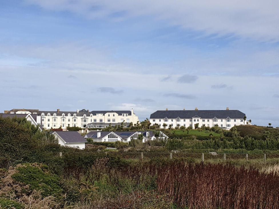 A view of a hotel complex and surrounding landscape at Lady of the Lake Suite