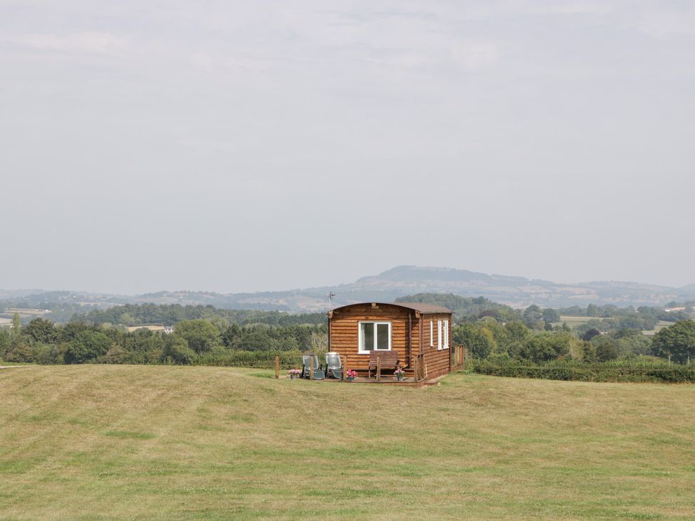 A cabin on a lawn with a tractor at Twilight, Raglan