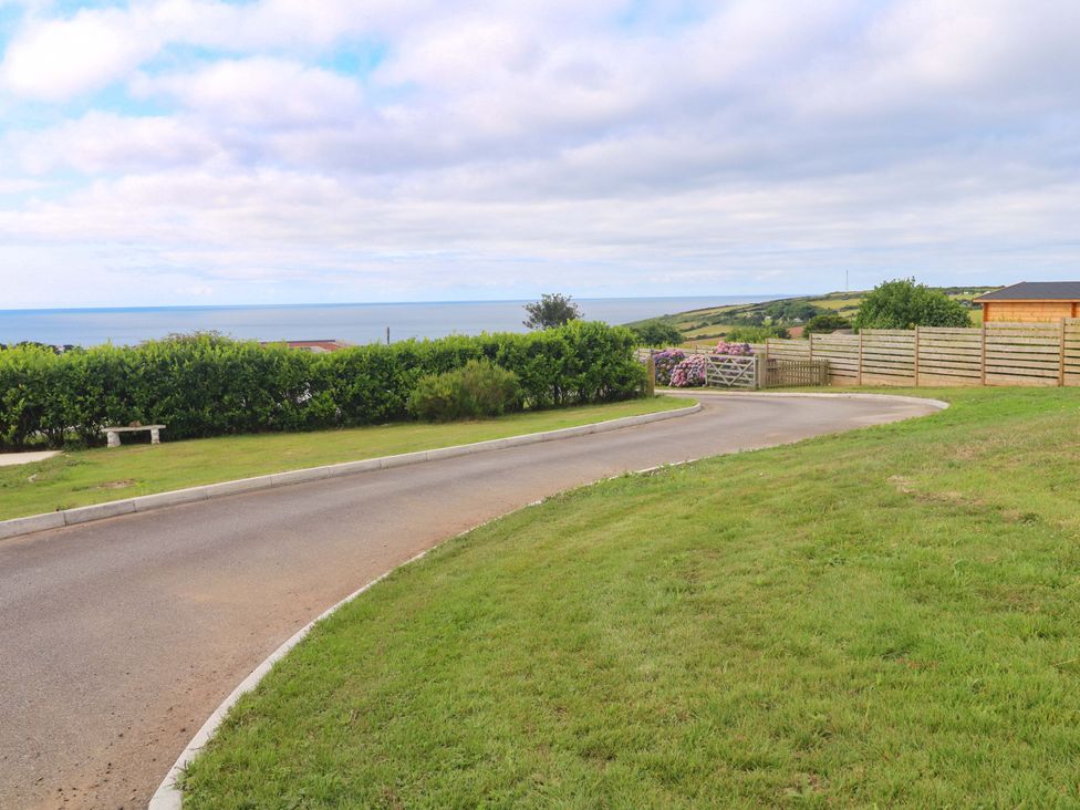 A winding road with sea view at St Marys in Penzance