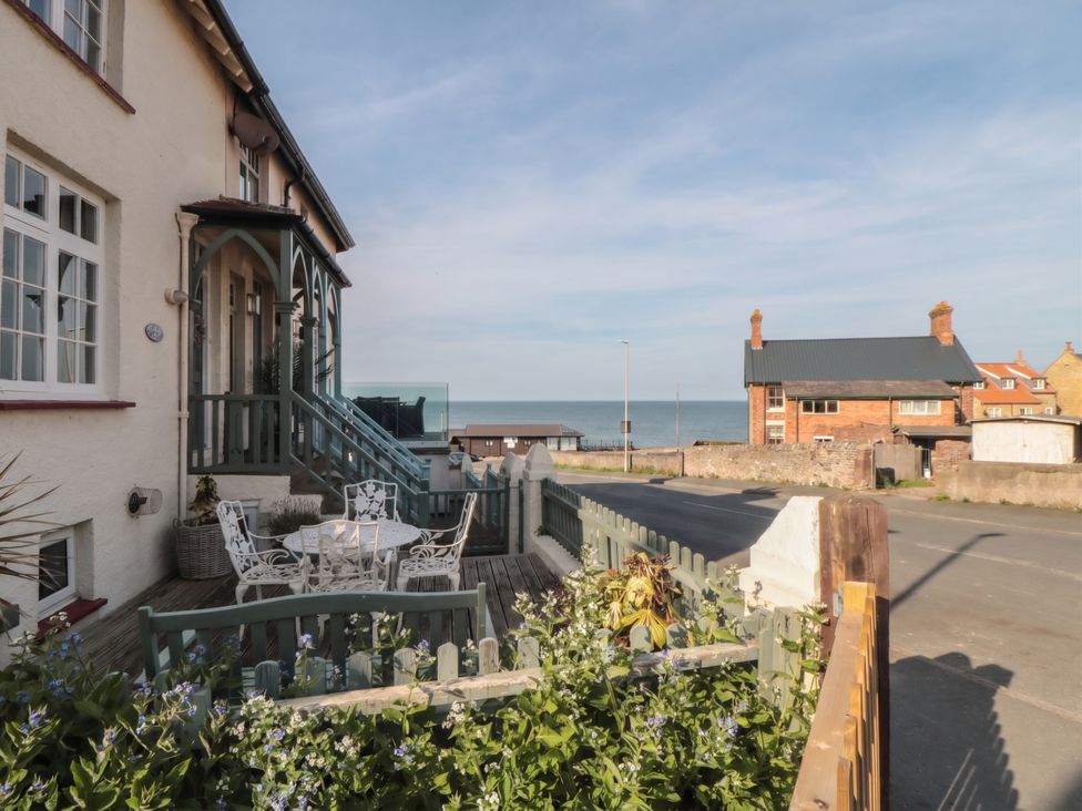 An outdoor area with sea view at Iveridge in Sandsend