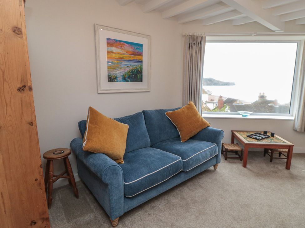 A living room with a sofa and coffee table at Iveridge in Sandsend